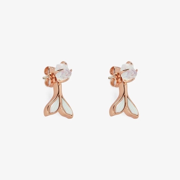 Pura Vida Mermaid Fin Rose Gold Plated Sterling Silver Earrings - Picture 2 of 5